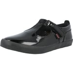 Kickers Kariko T-Vel J Black Patent School Shoes
