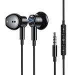 AGPTEK In-Ear Headphones, Magnetic Wired Earphones with Mic, Noise Isolating Earbuds with Volume Control ,Compatible with Phone/Pad/MP3/Laptop/Tablets and other 3.5mm Jack Devices, Black