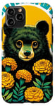 Coque pour iPhone 11 Pro Mignon rétro ours noir soucis