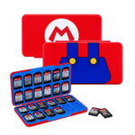 Boîte De Rangement Fine Et Portable Avec 24 Emplacements Pour Cartes Compatible Avec Nintendo Switch/Oled, Super Mario