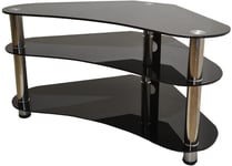 Mountright Universal 950 Black Glass & Chrome Curved TV Stand for up to 42" TVs