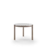 Flexform - Gustav Small Table Ø63 H45 Frame: Canaletto Walnut, Top: Emperador - Småbord & sidobord
