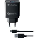 CellularLine 230V Qualcomm lader for Huawei USB-C hurtiglading