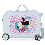Disney Minnie Happy Helpers Blue Kids Rolling Suitcase 50 x 38 x 20 cm Rigid ABS Combination Lock 34 Litre 2.3 kg 4 Wheels Hand Luggage