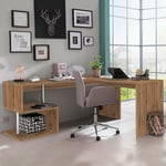 Web Furniture - Bureau d'angle studio moderne 160/180cm en bois Vilnis wd