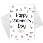 Personalised Happy Valentines Day Card For Wife Girlfriend Her Valentines Cards