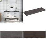 Bänkskiva badrum mörkbrun 120x40x(2-6) cm behandlat massivt trä - Bänkskiva För Badrum - Bänkskivor För Badrum - Home & Living