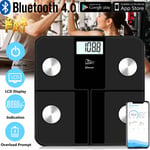 Himaly LCD Digital Bathroom Bluetooth Glass Scales BMI Body Monitor Weighing