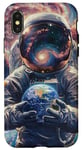 Coque pour iPhone X/XS Astronautes Galaxie Espace Planètes Espace Astronaute