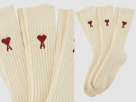 Ami Paris 3-ER Pack of Socks Three Gift Set De Heart Offwhite 43-46