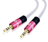 Aux Cable 1.5M 3.5mm Stereo Premium Auxiliary Audio Cable - for Beats Headphones Apple iPod iPhone iPad Samsung LG Smartphone MP3 Player Home/Car etc - IBRA Pink
