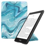 MoKo Case Fits 6" Kindle Paperwhite (10th Generation, 2018 Releases), Standing Origami Slim Shell Cover with Auto Wake/Sleep Fits Kindle Paperwhite E-reader - Blue Water Color