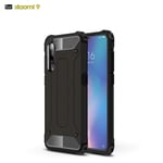 Zhuofan Plus Xiaomi Mi 9 Case, Slim Fit Armor Full Body Shockproof Heavy Duty Protection and Airbag Cover Dual Layer [Hard PC + Silicone Bumper] Skin for Xiaomi Mi 9, Black