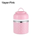Thermal Lunch Box Food Storage Container Microwave Heating Pink 1layer