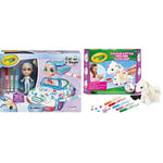 CRAYOLA Colour 'n' Style Friends: Bluebell - Coupe Playset & CRAYOLA Colour 'n' Style Unicorn | Colour Your Own Unicorn Again and Again | Includes Washable Marker Pens, Beads & Hairbrush