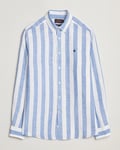 Morris Douglas Striped Linen Shirt Blue
