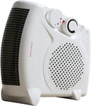 Daewoo Portable Flat/Upright Fan Heater 2 Heat Settings 2000W - White