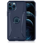 MOBOSI Net Series Armor Compatible with iPhone 12 Case/iPhone 12 Pro Case (2020) 6.1 inch, Scratch-Resistant Slim Lightweight Shockproof Drop Protective Hybrid Matte Soft TPU Phone Cover, Navy Blue