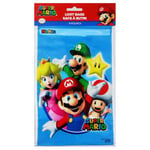 Super Mario Plastic Birthday Party Favour Supplies Loot bags 8 Pieces in Pack