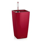 Lechuza – Pot de Fleurs d'Interieur – Maxi–Cubi – Réserve d'Eau Intégrée – Coloris Rouge Scarlet – 14 x 14 x 26 cm