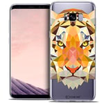 Caseink - Coque Housse Etui pour Samsung Galaxy S8 (G950) [Crystal Gel HD Polygon Series Animal - Souple - Ultra Fin - Imprimé en France] Tigre