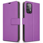 For Samsung Galaxy A52s / A52 5G Leather Phone Case, Magnetic Closure Full Protection Book Folio Design, Wallet Case Cover [Card Slots] and [Kickstand] For Samsung Galaxy A52s / A52 (5G) - Purple