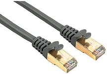 Hama Câble réseau RJ45 "Droit" Ethernet Cat 5e STP (câble de raccordement de 10 m, 1000 Mbit/s, plaqué or, blindé) gris