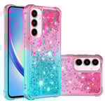 SKALO Samsung A35 5G Kvicksand Glitter Hjärtan TPU-skal - Rosa-T multifärg