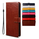 Case for Xiaomi Poco M3 Pro/Redmi Note 10 5G Wallet Case, PU Leather with Magnetic Closure Card Holder Stand Cover, Leather Wallet Flip Phone Cover for Xiaomi Poco M3 Pro/Redmi Note 10 5G-Brown