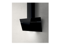 Elica Stripe Lux BL/A/80 - Kåpa - vinklad skorsten - bredd: 79.8 cm - djup: 32.6 cm - utsug och återcirkulering (med extra återcirkuleringssats) - svart glas