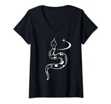 Womens Tatouage Serpent Tribal Tatouages traditionnels japonais V-Neck T-Shirt