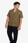 Fred Perry Gingham Revere Collar Short Sleeved Shirt Size Medium Mod~Ska M3639.