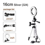 Suudada 10-Inch Multi-Function Tripod Led Selfie Ring Light For Live Broadcast/Makeup/Youtube Video Dimmable Beauty Ring Light With T-6Inch-Silver