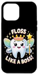 Coque pour iPhone 13 Pro Max Floss Like a Boss Tooth Fairy Fun Hygiène bucco-dentaire