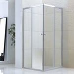 Sanipro Dusjhjørne Emma Rett - Safe Laminert Glass Krom / 80x80cm