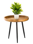 Sidobord trä runt 50 cm soffbord