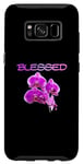Coque pour Galaxy S8 Fleur d'orchidée violette vibrante avec motif béni - Joli cadeau