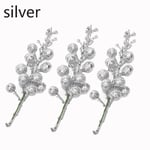 3pcs/lot Berries Christmas Tree Hanging Baubles Silver