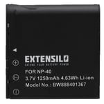 EXTENSILO Batterie compatible avec Casio Exilim EX-Z300, EX-Z300BK, EX-Z300PK appareil photo, reflex numérique (1250mAh, 3,7V, Li-ion)