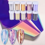 1 Box Colorful Nail Sequins Glass Sticker Paper Tips Art De