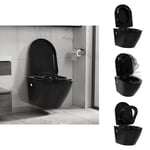 Toaletter - Living Toalettstol vägghängd utan spolkant keramisk svart