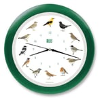 KOOKOO Singvögel Quartz Vert, Horloge des Oiseaux, Un Pendule Murale avec 12 Oiseaux indigènes et enregistrements de la Nature, Horloge avec senseur de lumière