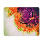 Abstract Watercolor Digital Art Painting Mandala Ancient Geometric Rectangle Non Slip Rubber Comfortable Computer Mouse Pad Gaming Mousepad Mat for Office Home Woman Man Employee Boss