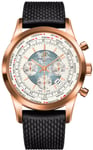 Breitling Watch Transocean Chronograph Unitime Polar White Red Gold