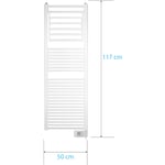Deltacalor - Sèche-serviette 500W inertie fluide - Détecteur de fenêtre ouverte - Programmable - 2-en-1 - Blanc - Stendino Blanc