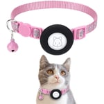 Kattehalsbånd med AirTag Silikondeksel og Reflekser - Rosa