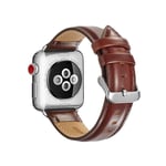 Apple Watch Series 7/6/SE/5/4/3/2/1 - 45/44/42mm - Ægte læder rem - Kaffe