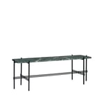 GUBI TS Console 1 console table Marble green, black lacquered stand