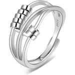 925 Sterling Silver Ångest Ring - Retro Spinner Ring För Ångest Stress Relief