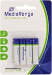 MediaRange ACCU Micro Piles (4) 1, 2V MRBAT120 HR03 Rechargeable AAA